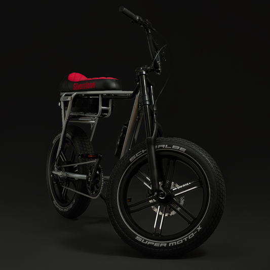 E-Champ RAW Retro Fat Tyre Electric Bike Silverstone